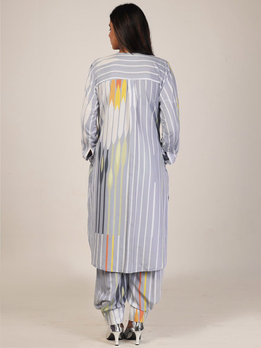 Fluted Floral Grey Co-ord Set