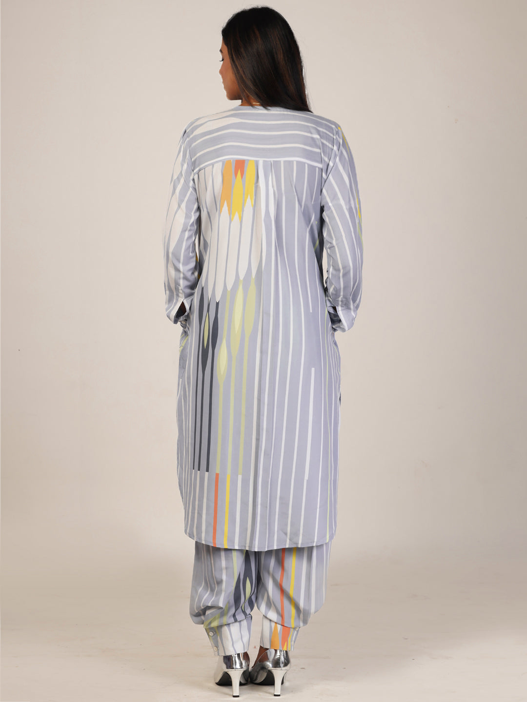 Fluted Floral Grey Co-ord Set