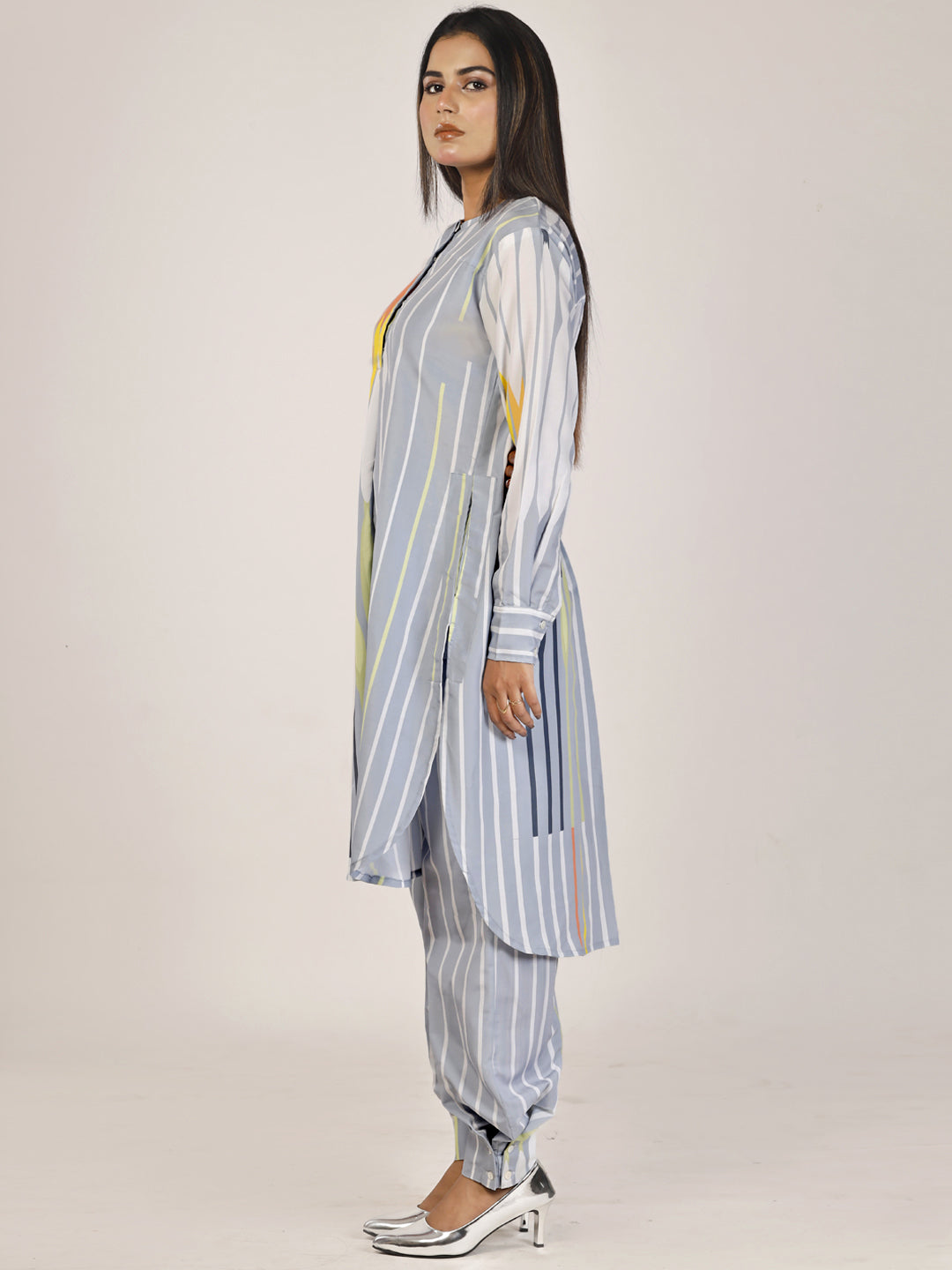 Fluted Floral Grey Co-ord Set