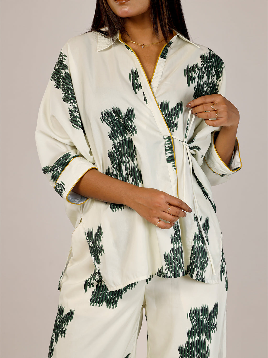 Ivory Ink Kimono Co-ord Set