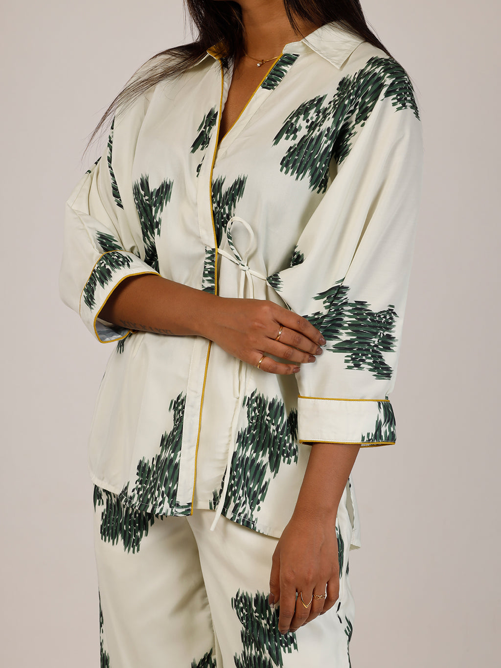 Ivory Ink Kimono Co-ord Set