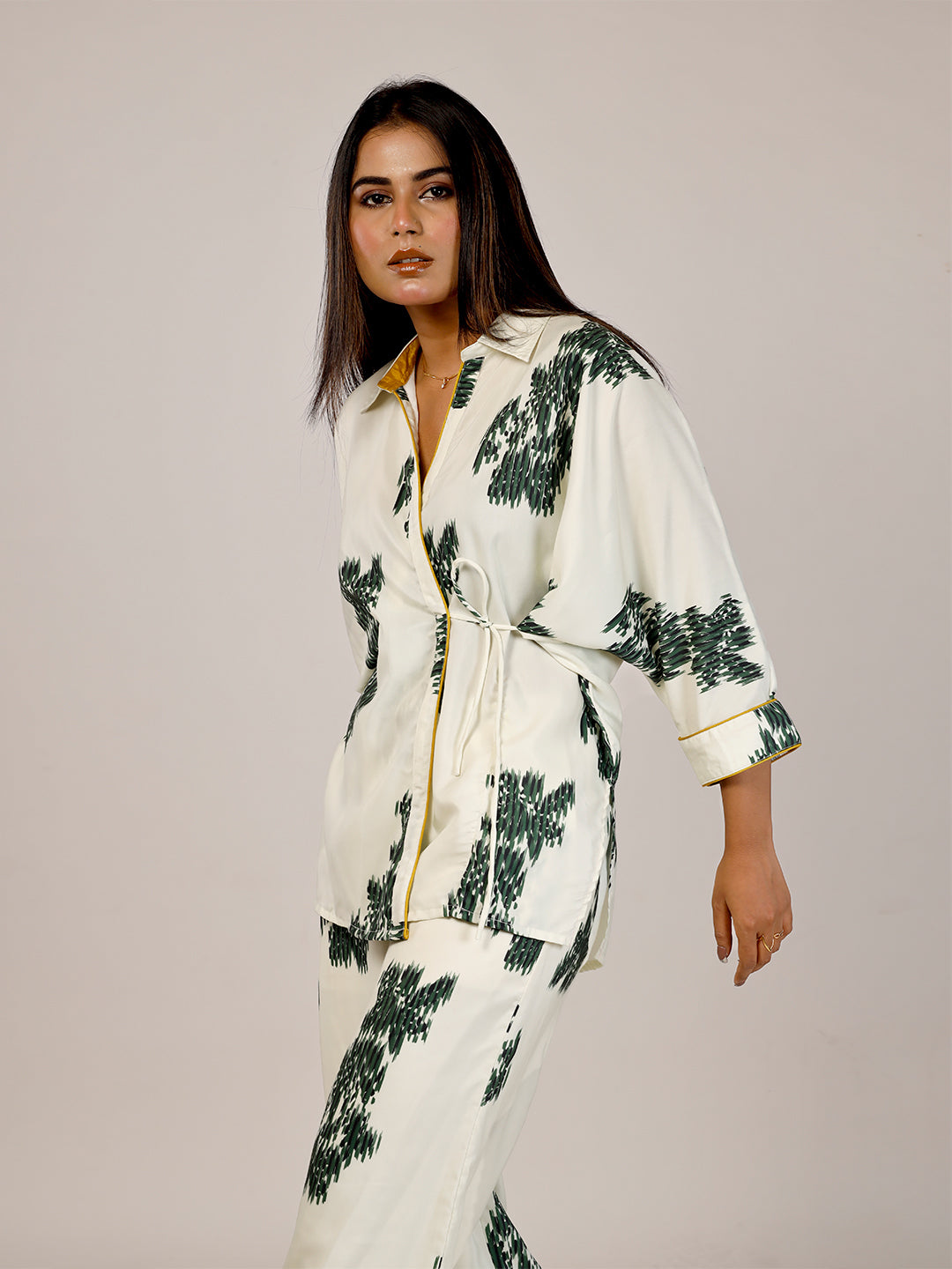 Ivory Ink Kimono Co-ord Set