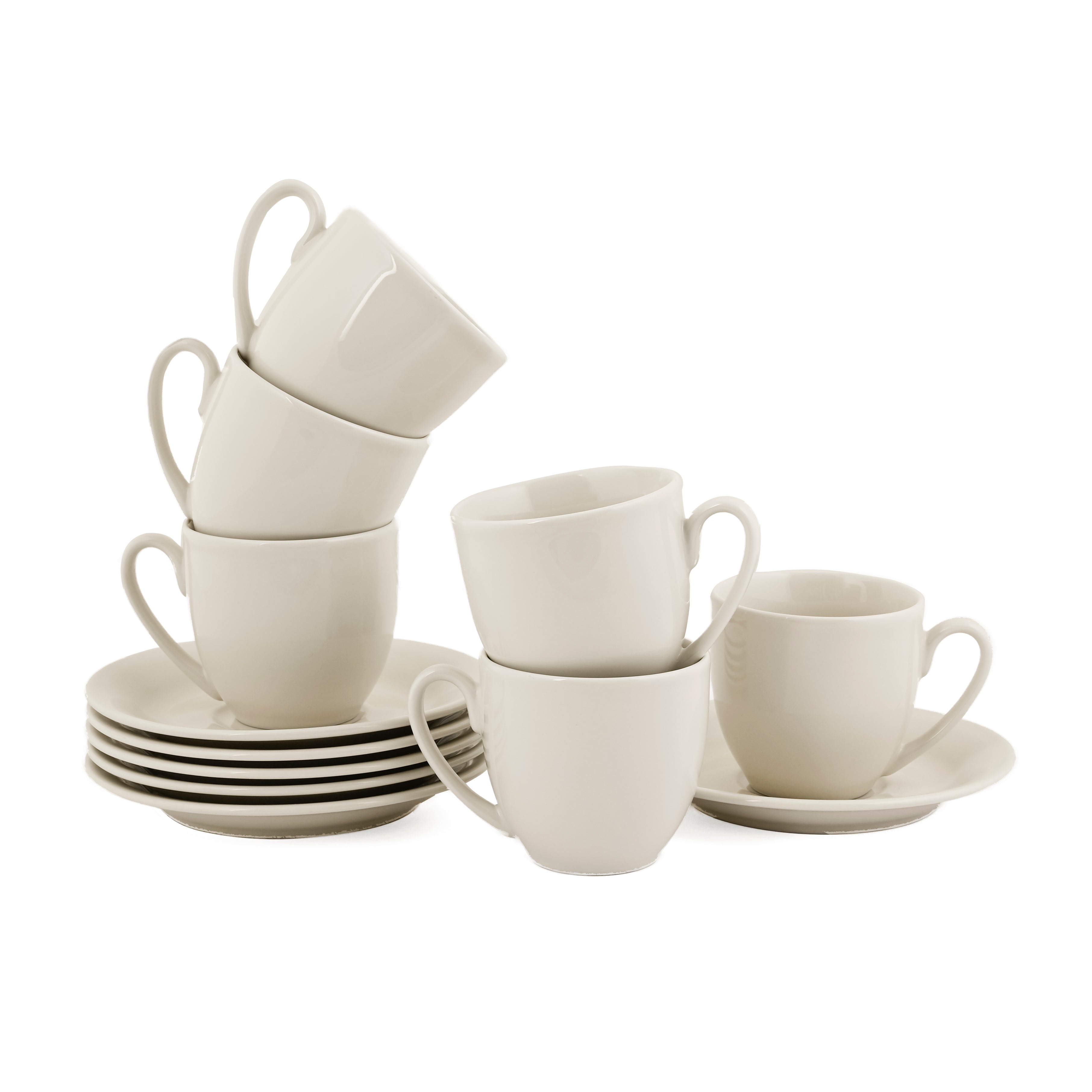 Glossy Ivory Cup & Saucer-190ML
