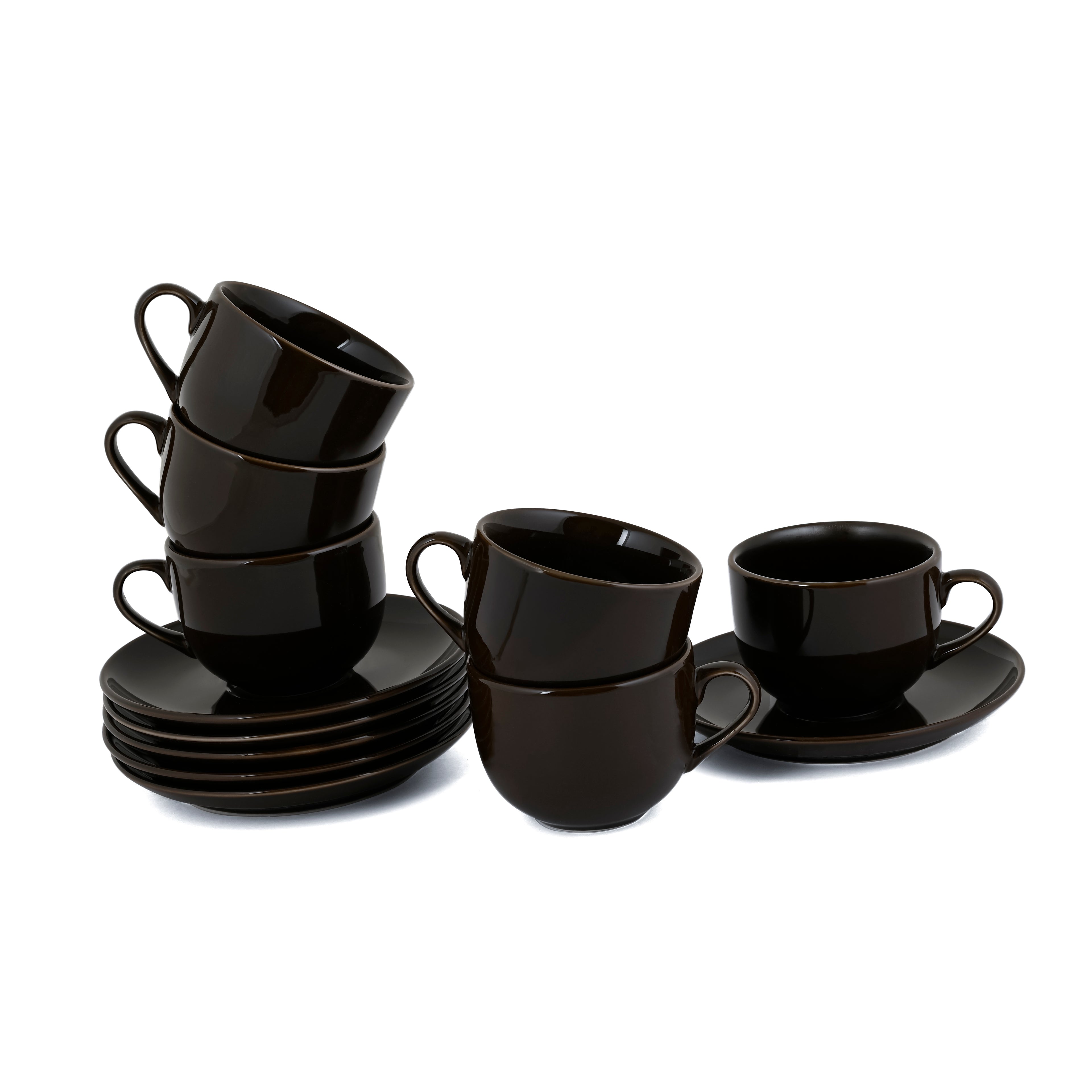 Glossy Brown Cup & Saucer -240ML