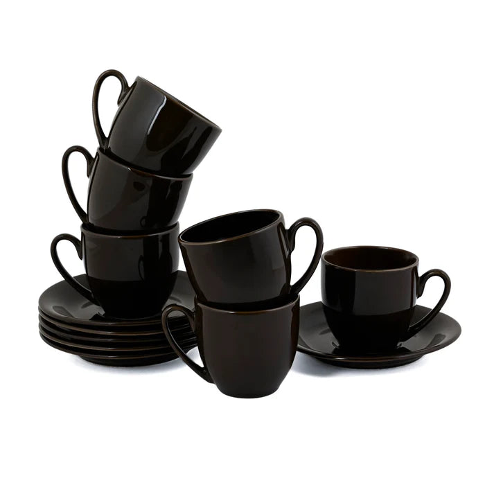 Glossy Brown Cup & Saucer (240ml)