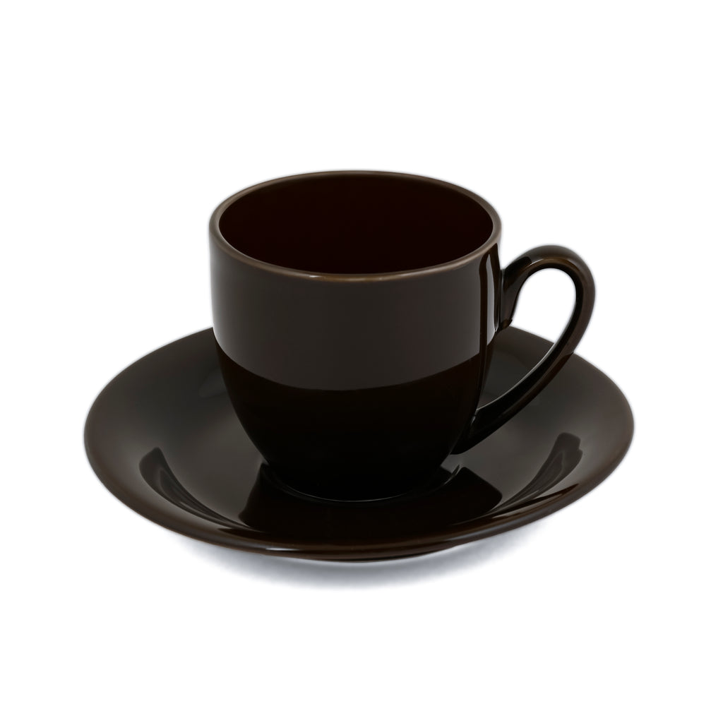 Glossy Brown Cup & Saucer-190ML