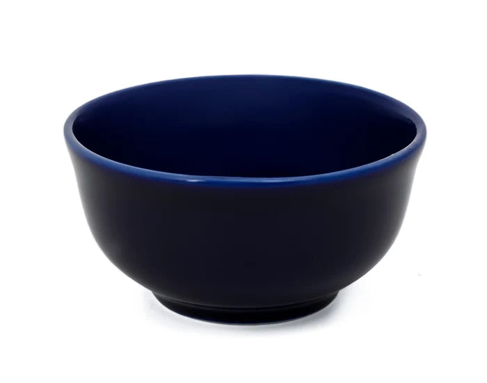 Glossy Cobalt Soup Bowl with Spoon