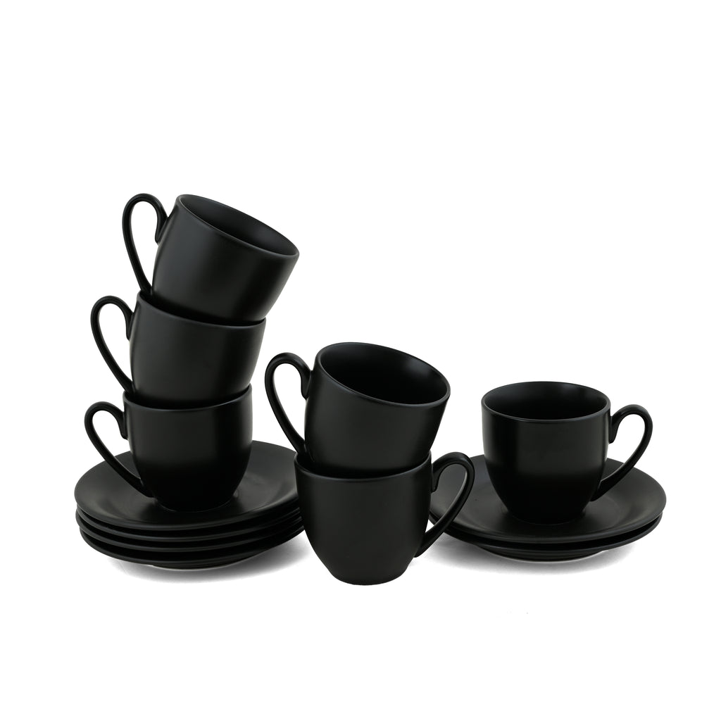 Matt Black Cup & Saucer