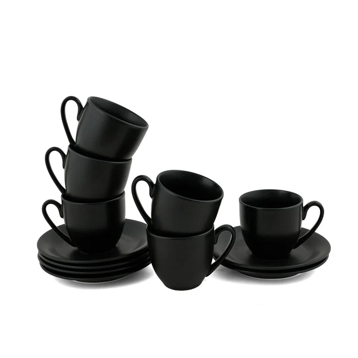 Matt Black Cup & Saucer