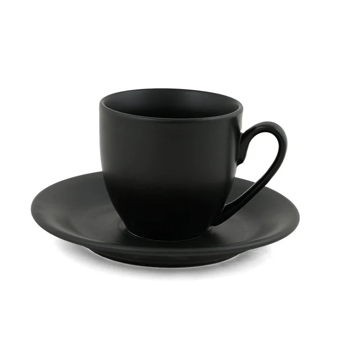 Matt Black Cup & Saucer