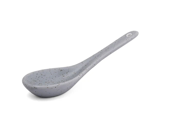 Matt Grey Sky Soup Bowl with Spoon