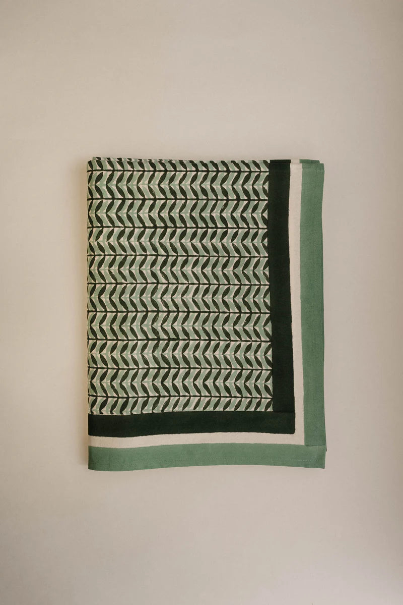 Karri Blockprinted Tablecloth - 8-Seater (180 × 270 cm)
