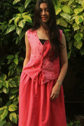 French Rose Vest and Maxi Skirt Set