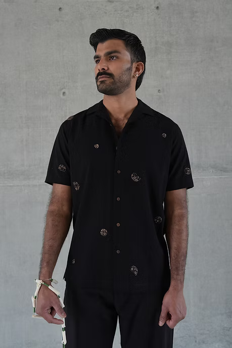 MIDNIGHT MEN’S NOTCH COLLAR SHIRT