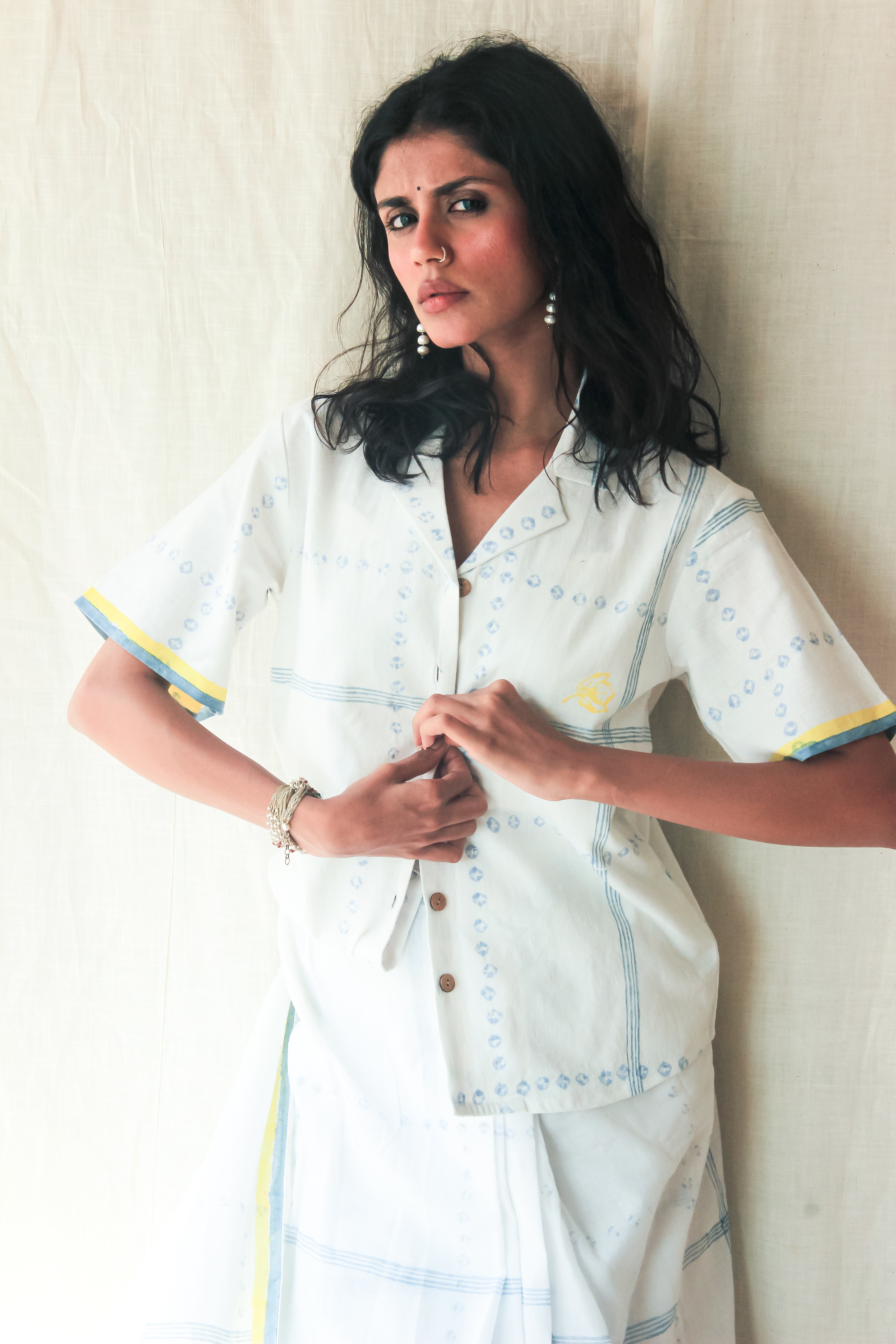 Urmi White Cotton Shirt